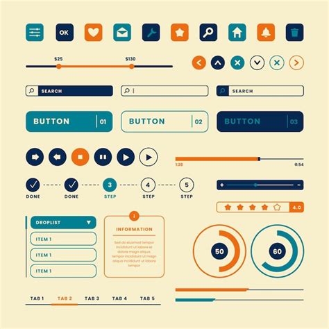 Free Vector Flat Design Ui Kit Collection