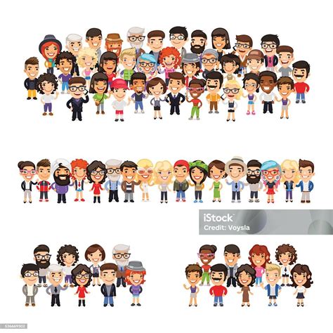 tiga kelompok  ilustrasi stok  gambar  kartun