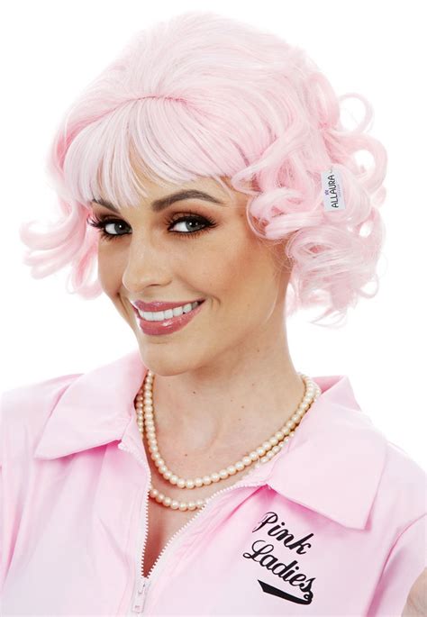 Pink Beauty School Dropout Ladies Costume Wig Grease Frenchy By Allaura