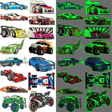 Hot Wheels Luminous Night Tattoo Stickers Adesivo De Tatuagem