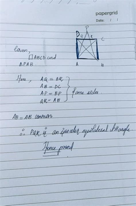 In The Figure ABCD Is A Square And PAB Is A Triangle Such That AQ BR