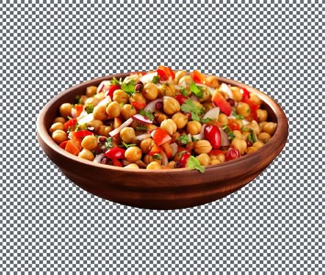 premium psd tasty chana chaat isolated  transparent background