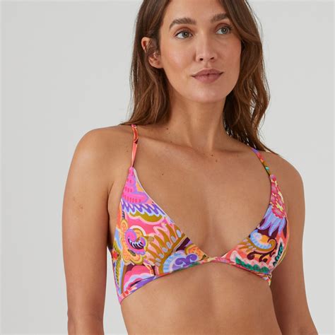 Bikini Oberteil In Foulard Form Bedruckt Bedruckt La Redoute Collections La Redoute