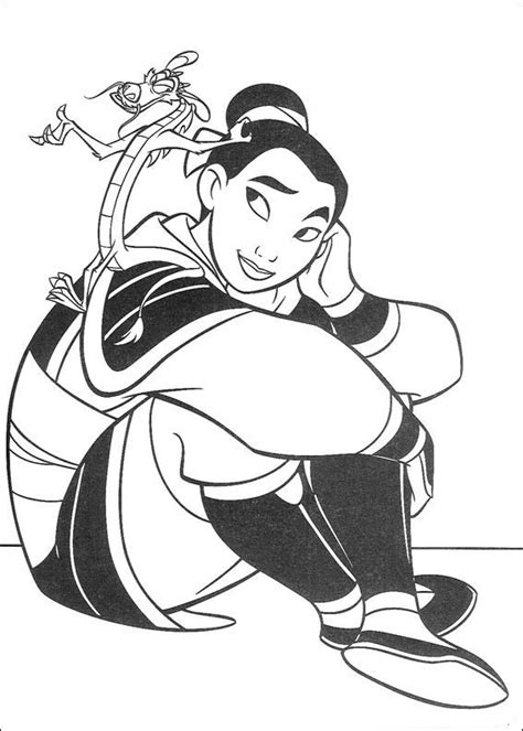 Princesas Disney: Dibujos para colorear de "Mulan"