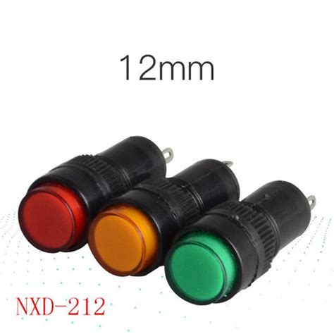 Jual Pilot Lamp 12mm LED Indicator Lights DC 12V NXD 212 12V