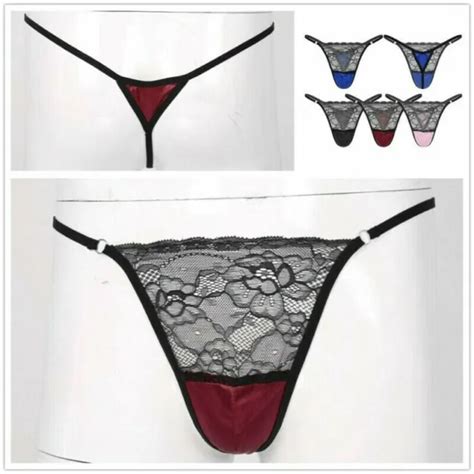 SISSY MEN SATIN Lace Briefs Bikini Sexy Mini Thongs G String Panties Underwear 5 04 PicClick UK