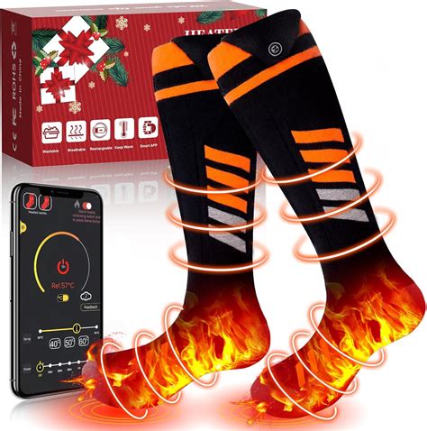 Behozel 2023 Chaussettes Chauffantes Rechargeables 5 V 5000 MAh Avec