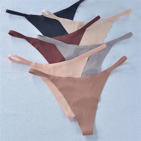 Ice Silk Nude Feeling Traceless Fun Thong Low Waist Sexy Hot T Shaped Sports Yoga Invisible Jpeg