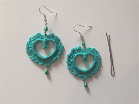 Orecchini Cuori All Uncinetto Con Perline Crochet Beads Beading