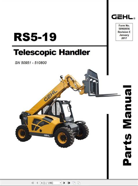 GEHL Telescopic Handler RS5 19 Parts Manual Auto Repair Manual Forum