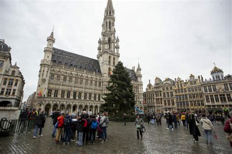 Christmas tree arrives on Brussels Grand Place