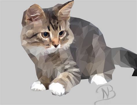 Low Poly Cat Art