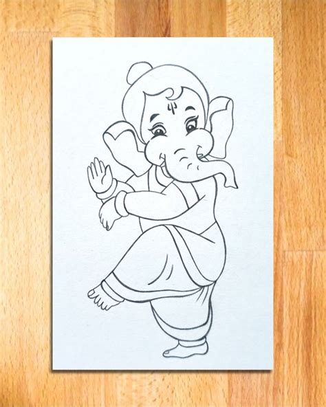 How To Draw God Ganesha In Natraj Pose Easy Steps To Draw Lord