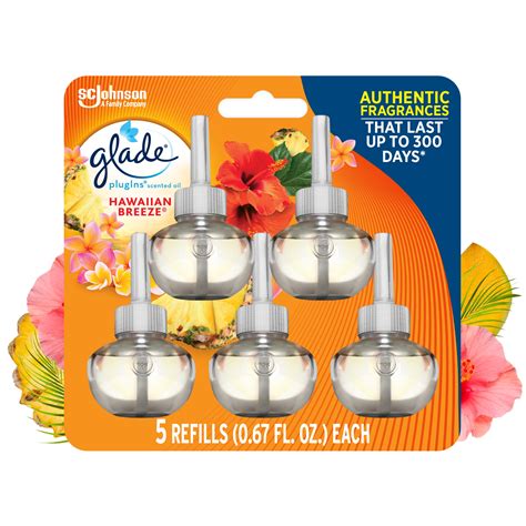 Glade Plugins Refill 5 Ct Hawaiian Breeze 335 Fl Oz Total Stocking Stuffers For Women