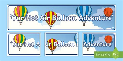 Hot Air Balloon Adventure Display Banner Teacher Made