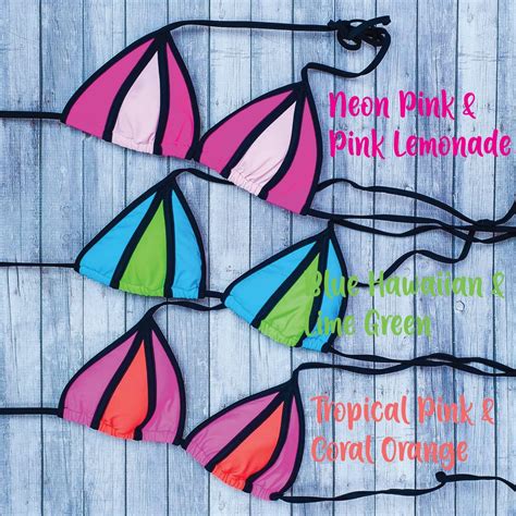 Piece Triangle Bikini Set Spring Break Bachelorette Party Swimwear Etsy