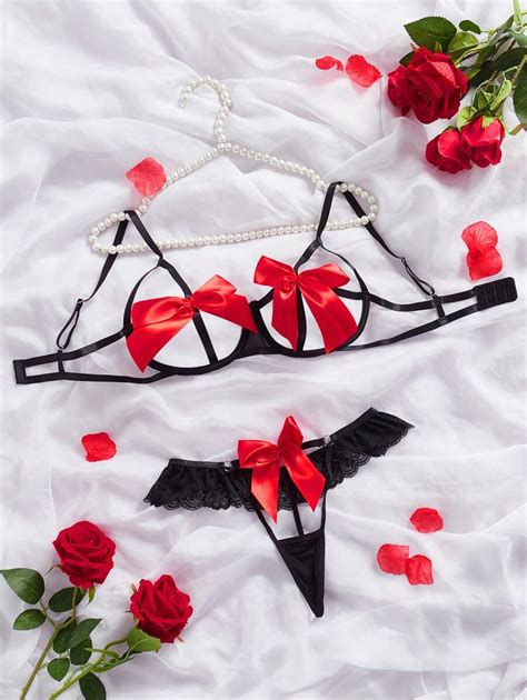 SpicyHot 2pcs Set Valentine S Day Women Sexy Lingerie Sexy Sheer