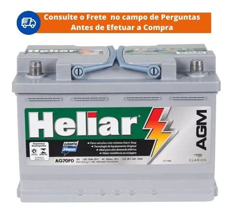 Bateria Heliar Agm 70ah Parcelamento Sem Juros