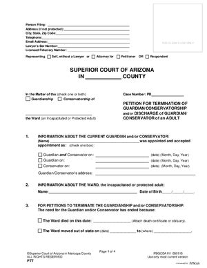 Pbgcda Fz Petition For Termination Of Guardianship Conservatorship