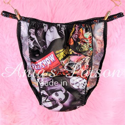 Halloween Print Classic Horror Movie Super Rare Polyester SATIN String Bikini Sissy Mens