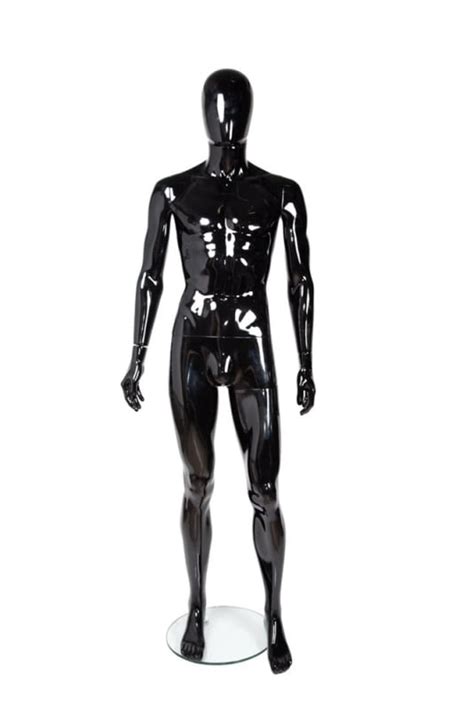 Unbreakable Glossy Black Male Egghead Mannequin