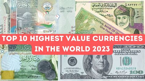 Top 10 Highest Value Currencies In The World 2023 Us Dollar Swiss