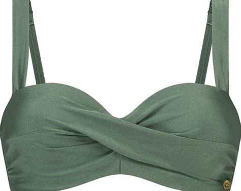 Ten Cate Beach Twisted Bikini Top Green Sparkle Voor Dames Maat Xc Bol