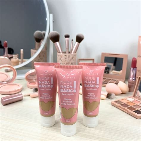 Base Líquida Nude Jasmyne Kit Makes Atacado Virtual Make Maquiagem Atacado p Revenda é