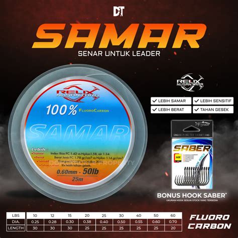 EXTRA BONUS Senar Leader SAMAR 100 Fluorocarbon 25 Meter Relix