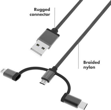 Imoshion Kabel Geschikt Voor Usb C Micro Usb En Lightning