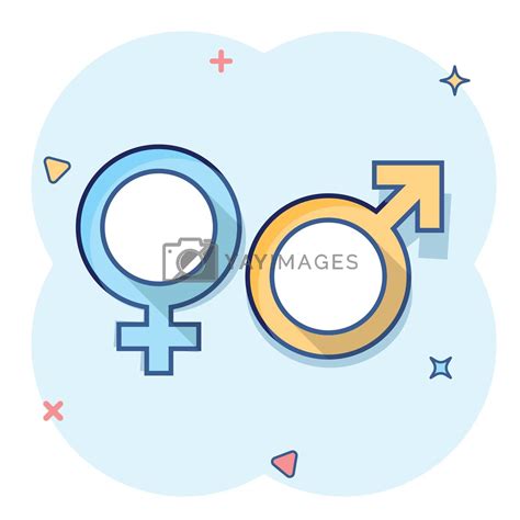 Vector Cartoon Gender Icon In Comic Style Men And Women Sign Illustration Pictogram Sex