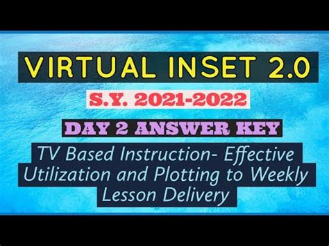 Virtual INSET 2 0 Day 2 Afternoon Session Answer Key TV Based