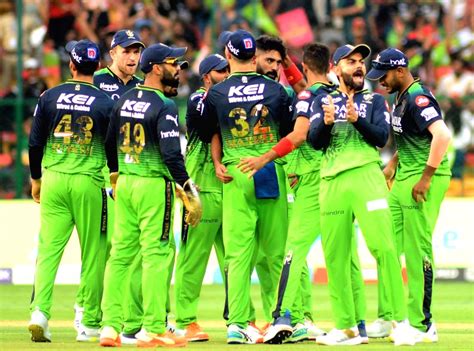 Bengaluru RCB S Bowler Mohammed Siraj With Teammates Celebrate The