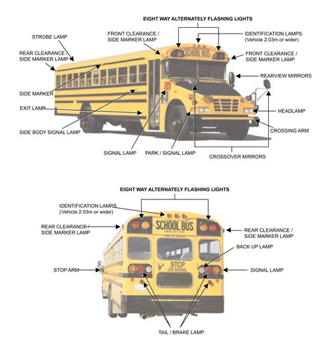 Printable School Bus Lights Diagram School Bus Bus School Bus Driving