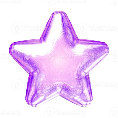 Y K Star Purple Sticker Element With Chrome Effect Png