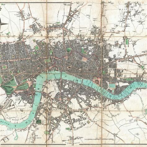 Carta Da Cidade De Londres 1806 A Leste O East End Com Os Primeiros