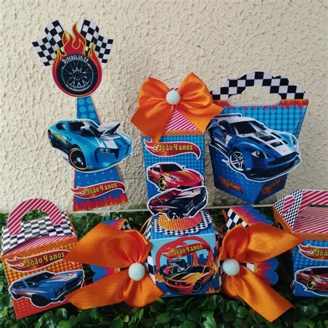 Kit Caixas Tema Hot Wheels Elo Produtos Especiais