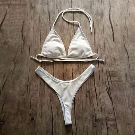 Bikini Set Brasilianische Mädchen Badeanzüge Bikini Kleine Körbchen Hoch Geschnittener