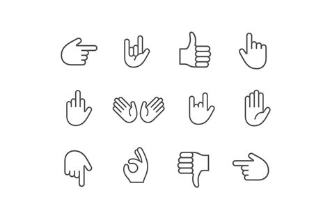 Hand emoji vector icon set | Custom-Designed Icons ~ Creative Market