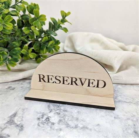 Tabletop Wooden Reserved Sign Wedding Table Decor Rustic Restaurant