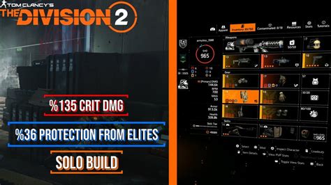 Tom Clancy S The Division 2 SOLO SMG DPS BUILD YouTube