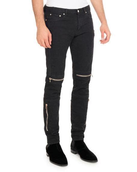 Distressed Denim Biker Skinny Jeans Black By Givenchy At Neiman Marcus