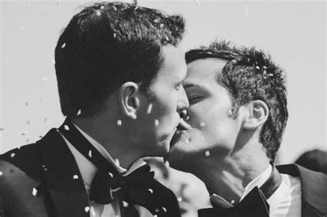 Grooms Kissing Same Sex Wedding Hey Wedding Lady