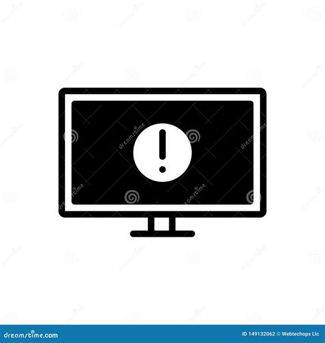 Black Solid Icon For Bluescreen Error And Monitor Stock Vector