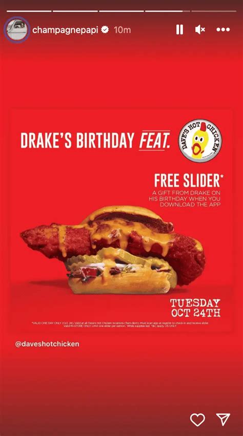 Today Music Icon Drake Celebrates Birthday With Free Food At Dave S Hot Chicken Mile High On