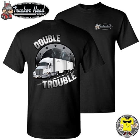 Double Trouble Ltl Truck Driver T Shirt Step Dad Shirts Dad To Be