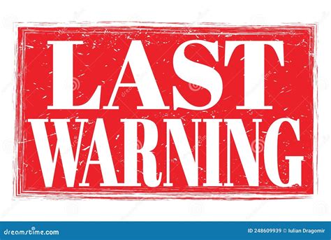 Last Warning Words On Red Grungy Stamp Sign Stock Illustration