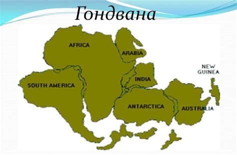 плиты, на которых лежат материки, входившие в состав Гондваны? помогите ...