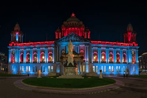 Belfast City Hall Ireland Houses Monuments Night Hd Wallpaper