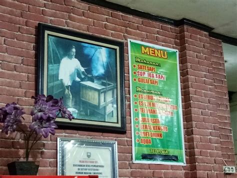 Carta Del Restaurante Sate Sapi Pak Kempleng 2 Semarang Jl